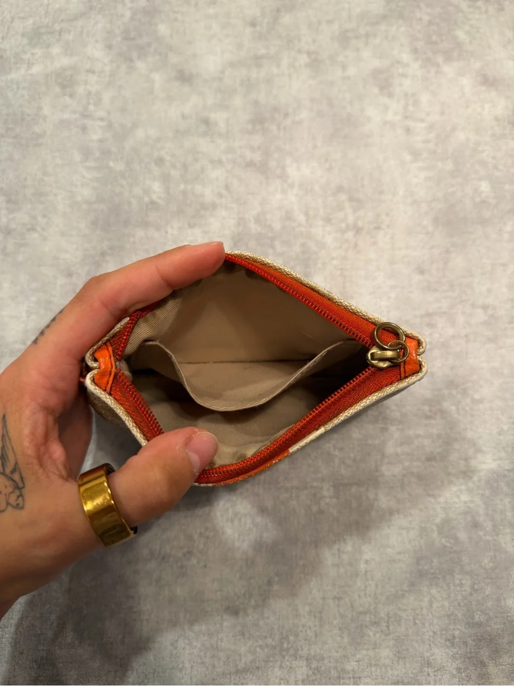 Vintage Coach Signature Zip Canvas Wristlet